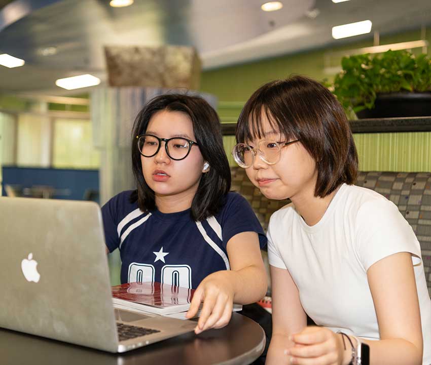 students on campus